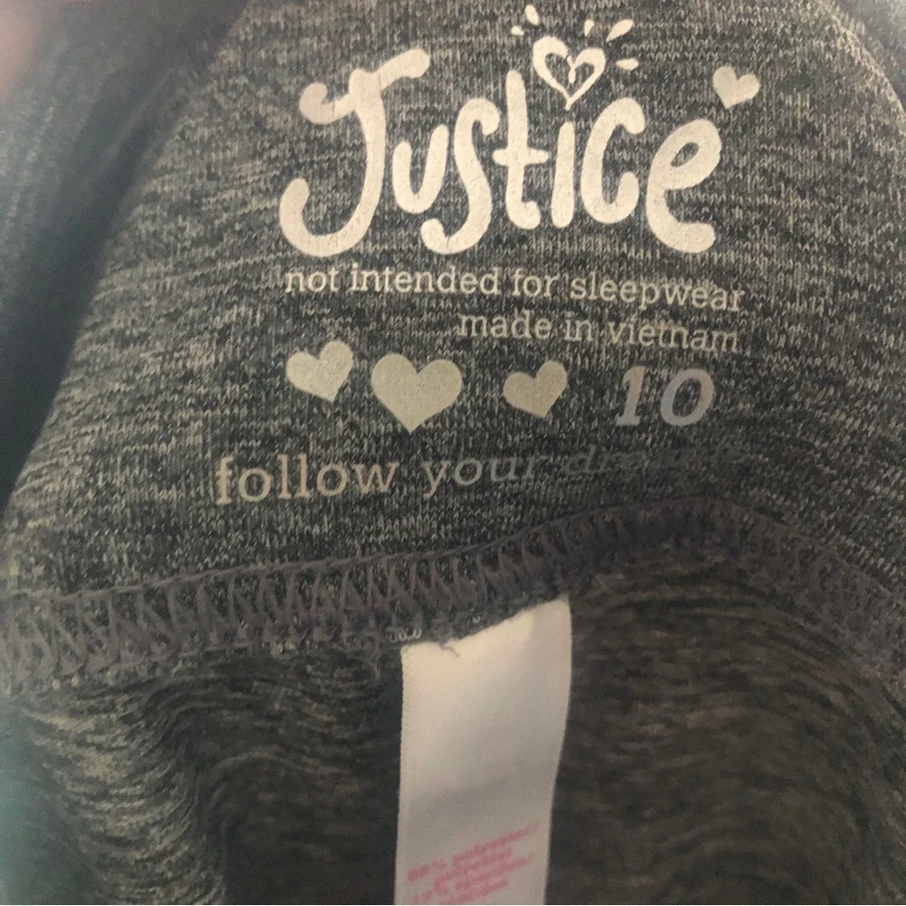 Justice Grey Heather Leggings Athletic Crop Length